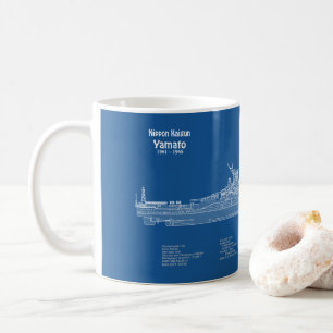 Yamato - Pläne für Schiffskonzepte ABD Kaffeetasse