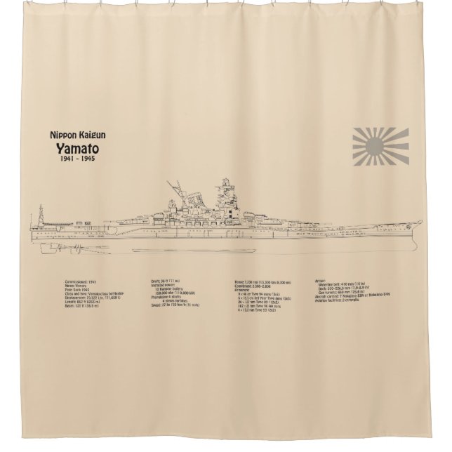 Yamato - Pläne für Schiffskonzepte SD Duschvorhang (Vorderseite)