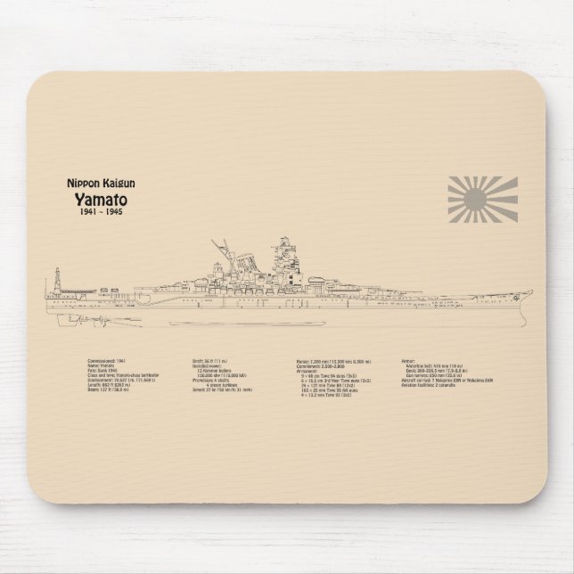 Yamato - Pläne für Schiffskonzepte SD Mousepad (Vorne)