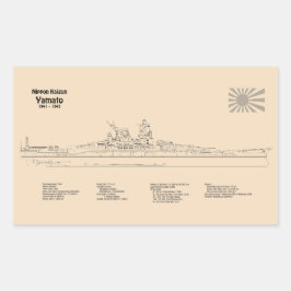 Yamato - Pläne für Schiffskonzepte SD Rechteckiger Aufkleber