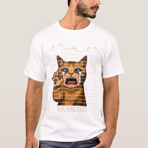 Yamero Anime-Katze Lustiges Retro-Weinendes Meme T-Shirt