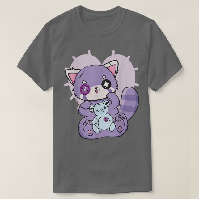 Yami Kawaii Fairy Kei Red Panda Moon Otaku Anime N T-Shirt (Design vorne)