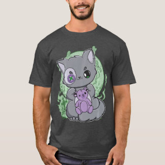 Yami Kawaii Katze mit Gotheddy Bär für süßen Horro T-Shirt