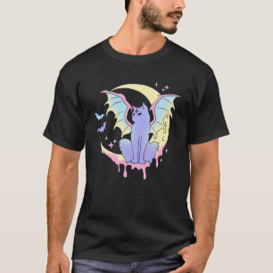 Yami Moon Phases Pastel Goth Cat Kitty Pagan Hexe T-Shirt
