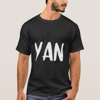 Yan Nachname Text Chinesisch Geburtstag oder sport T-Shirt