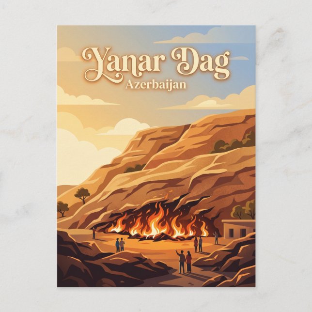 Yanar Dağ (Brennender Berg) Aserbaidschan Postkarte (Vorderseite)