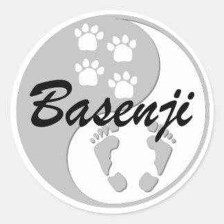 Yang basenji runder aufkleber
