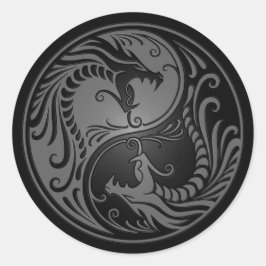 Yang Dragons Runder Aufkleber