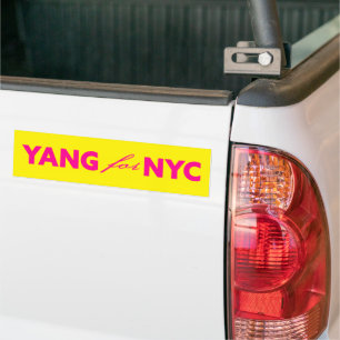 Yang for NYC New York City Mayection Yellow Autoaufkleber