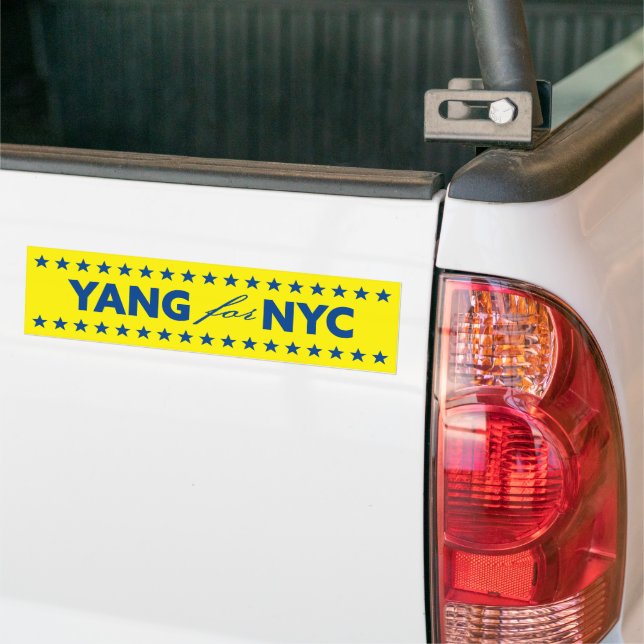 Yang für NYC New York City Mayor Blue Stars Yellow Autoaufkleber (Auf Lkw)