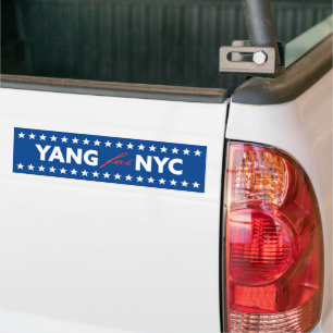 Yang für NYC New York City Mayor Stars Frame Blue Autoaufkleber