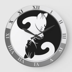 Yang-Katzen Große Wanduhr