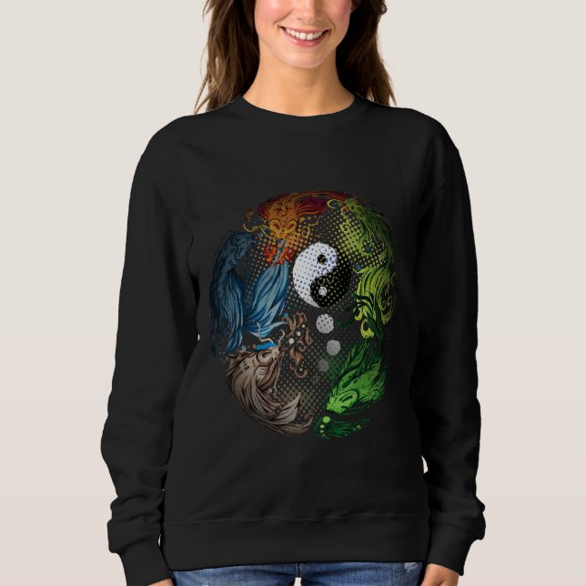 Yang mit Koi Fish Tai Chi Sweatshirt (Vorderseite)