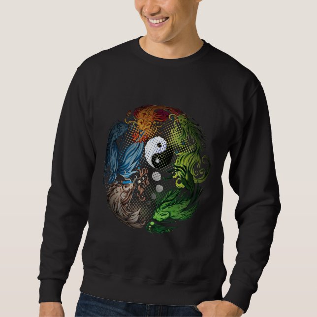 Yang mit Koi Fish Tai Chi Sweatshirt (Vorderseite)