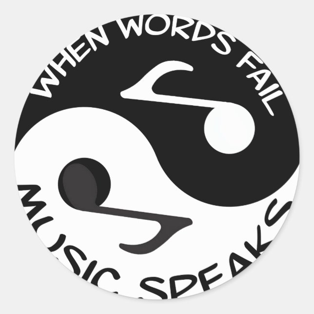 Yang-Musik Runder Aufkleber (Vorderseite)