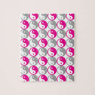 Yang-Muster in Grau und Rosa Puzzle