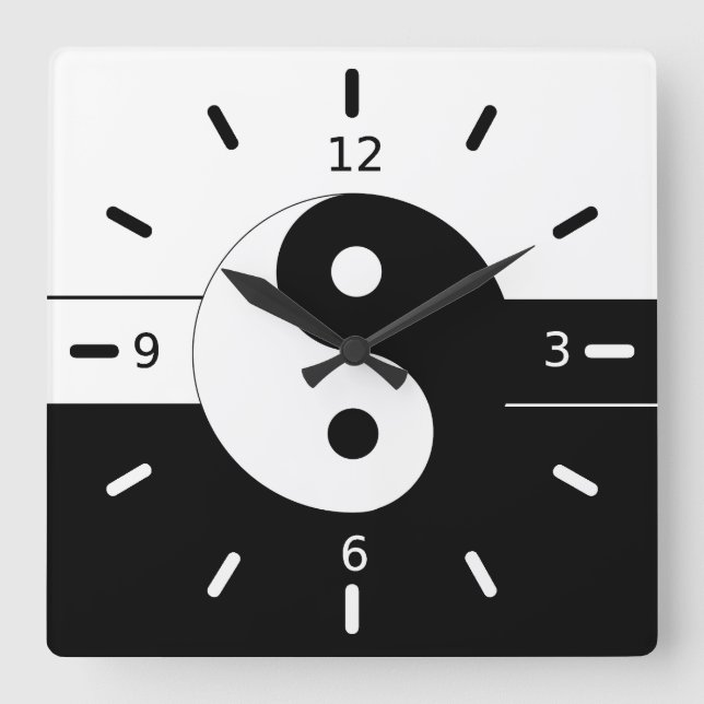 Yang Quadratische Wanduhr (Vorderseite)