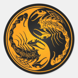 Yang Yang Scorpions Gelb und Schwarz Runder Aufkleber