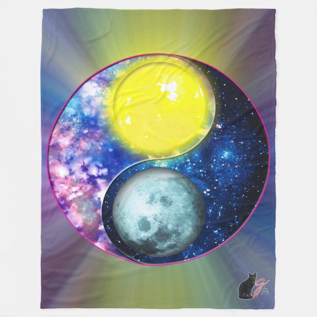 Yang-Yin / Sonne-Mond Fleecedecke (Vorderseite)