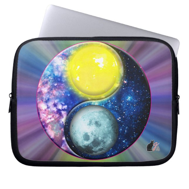 Yang-Yin / Sonne-Mond Laptopschutzhülle (Vorderseite)