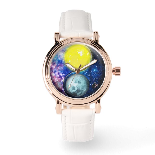 Yang-Yin / Sun-Moon Armbanduhr (Vorderseite)