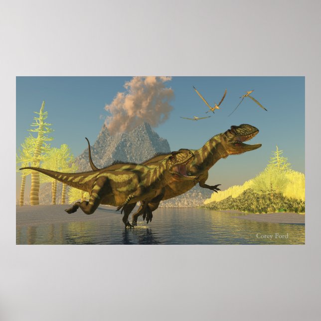 Yangchuanosaurus Dinosaurier Poster (Vorne)