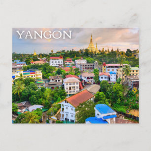 Yangon, Myanmar (Birma) Postcard Postkarte