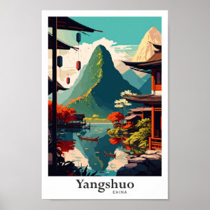 Yangshuo China Reisen Kunst, Dichtung und Musik Vi Poster