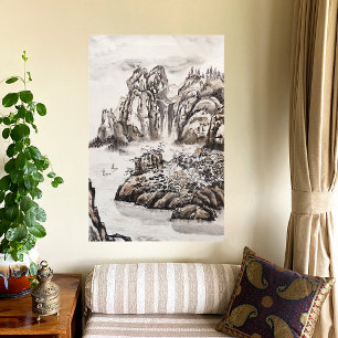 Yangze River mit Wasserfall Fotodruck