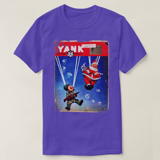 Yank Magazine 1943 WWII Paratroops Santa Claus T-Shirt (Design vorne)
