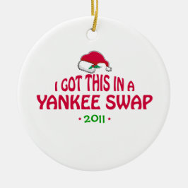 Yankee-Swap-Geschenk - Weihnachtsmannmütze Keramikornament
