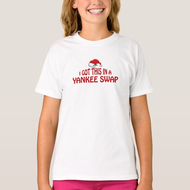 Yankee-Swap-Geschenk - Weihnachtsmannmütze T-Shirt (Vorderseite)