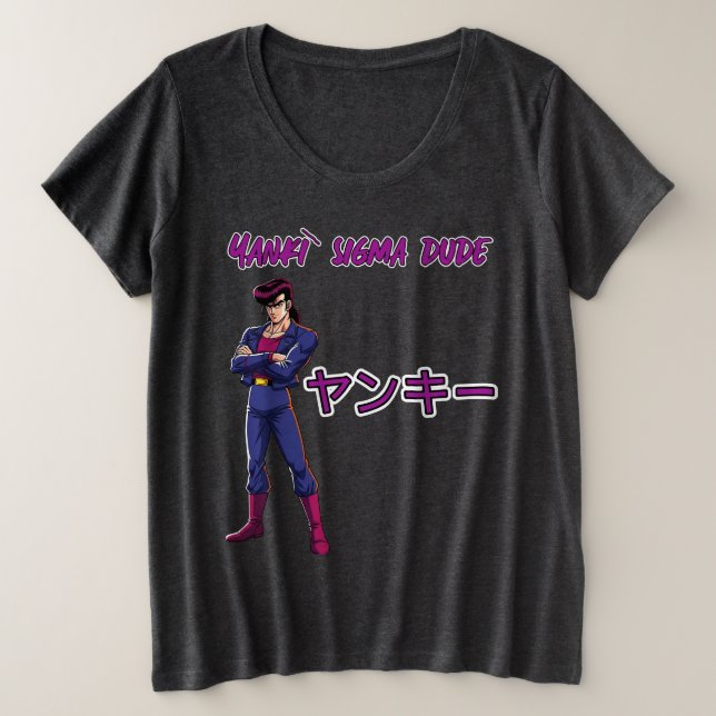 Yankī Sigma Dude  Große Größe T-Shirt (Design vorne)