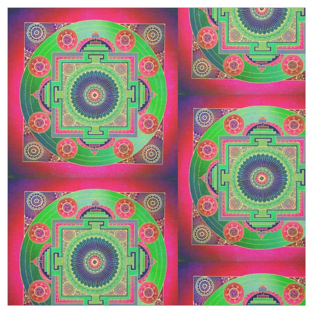 YANTRA - das große Rad - grün rosa Stoff (Muster)