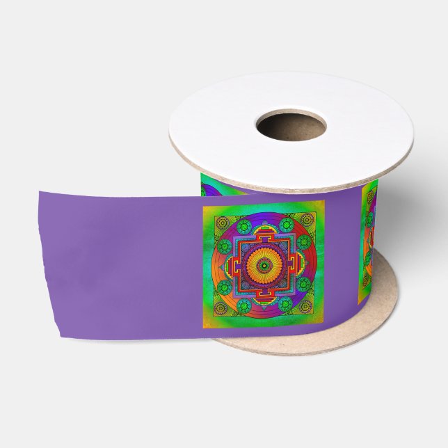 YANTRA - das große Rad - grüne Violette Satinband (Spule)