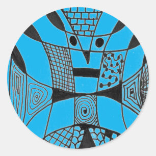 "Yappy Dog on Blue" Sticker für abstraktes Design