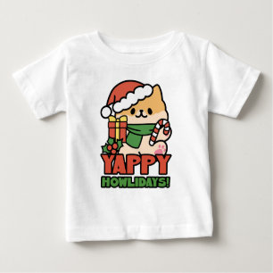 Yappy Howlidays - Niedlicher Cartoon für Weihnacht Baby T-shirt
