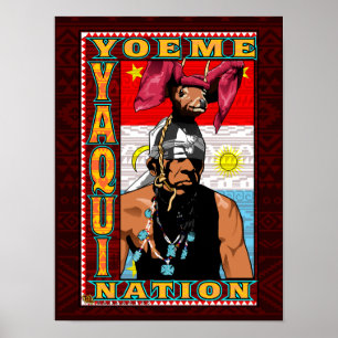 Yaqui Deer Dancer Yoeme Plakatdruck in tiefrot Poster