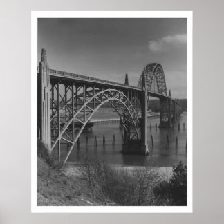 Yaquina Bay Bridge in Newport, Oregon Vintage Poster