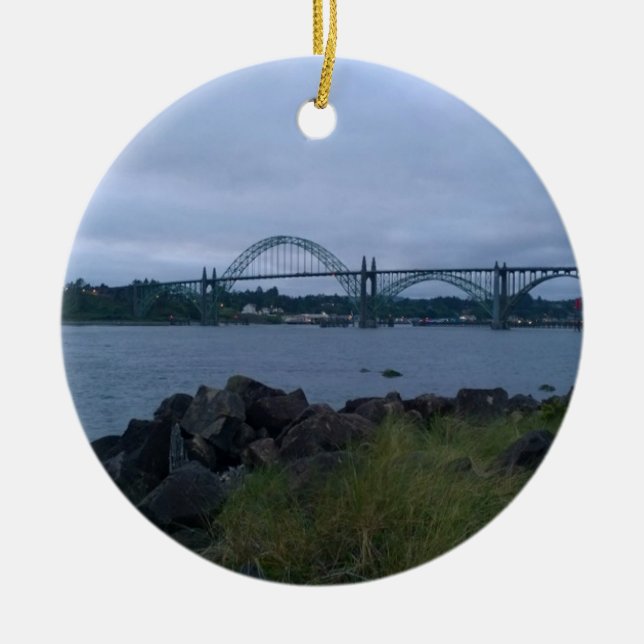 Yaquina Bay Bridge, Newport, Oregon Keramik Ornament (Vorne)