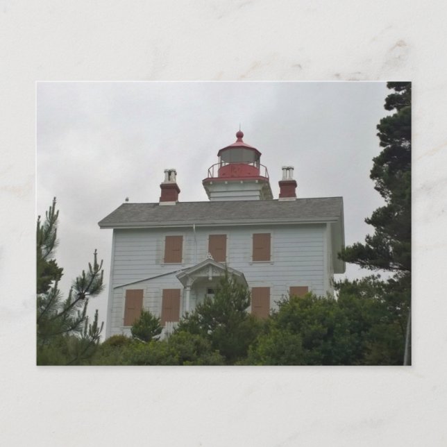 Yaquina Bay Lighthouse, OR Postkarte (Vorderseite)