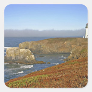 Yaquina Head Leuchtturm bei Newport Oregon Quadratischer Aufkleber