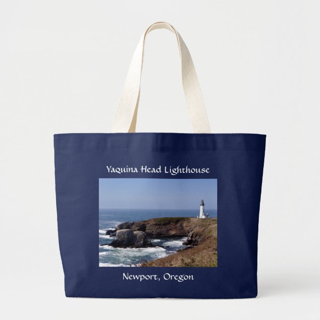 Yaquina Head Leuchtturm Oregon Jumbo Tote Bag Stoffbeutel (Vorne)
