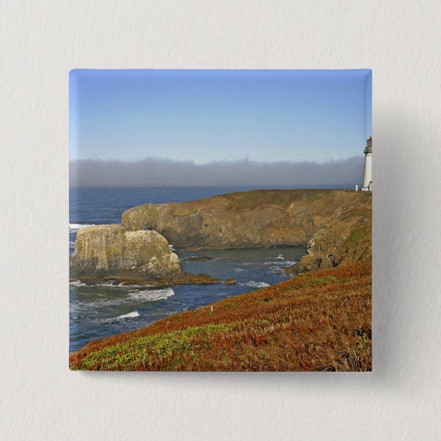 Yaquina Head Lighthouse in Newport Oregon Button (Vorderseite)