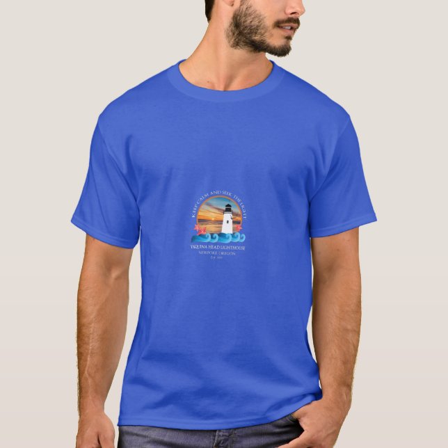 Yaquina Head Lighthouse Newport Oregon Beach T-Shirt (Vorderseite)