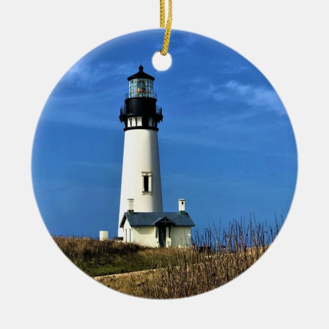 Yaquina Head Lighthouse, Newport, Oregon Keramik Ornament (Vorne)