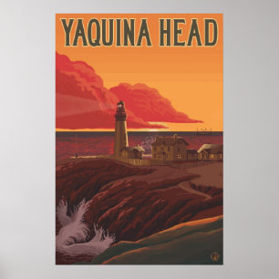 Yaquina Head Lighthouse, Oregon - Reiseplakat Poster