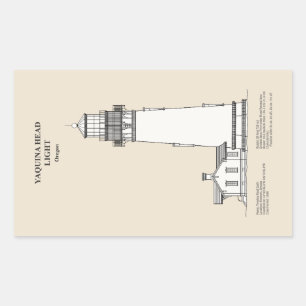 Yaquina Head Lighthouse - Oregon - SBD Rechteckiger Aufkleber