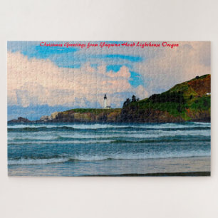 Yaquina Leuchtturm Oregon. Weihnachtsgrüße Puzzle
