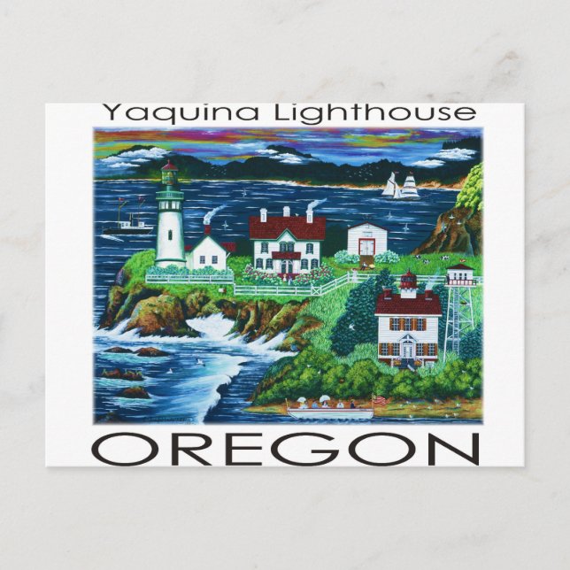 Yaquina Lighthouse ~ Oregon Postkarte (Vorderseite)